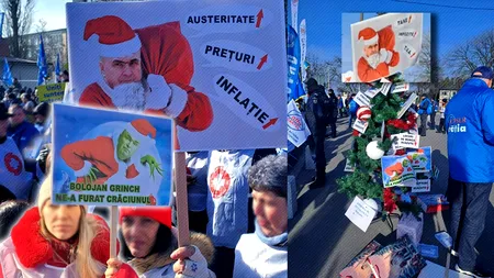 Protest la Cotroceni. Mii de sindicalişti și-au strigat revendicările sub fereastra preşedintelui Nicuşor Dan