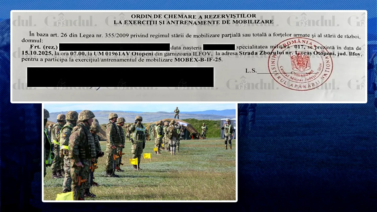 Românii au început să primească ordinul de chemare la instruire de la MApN. Gândul publică documentul primit de rezerviștii din București și Ilfov