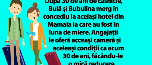 BANC | După 30 de ani de căsnicie, Bulă și Bubulina merg în concediu la același hotel din Mamaia la care au fost în luna de miere