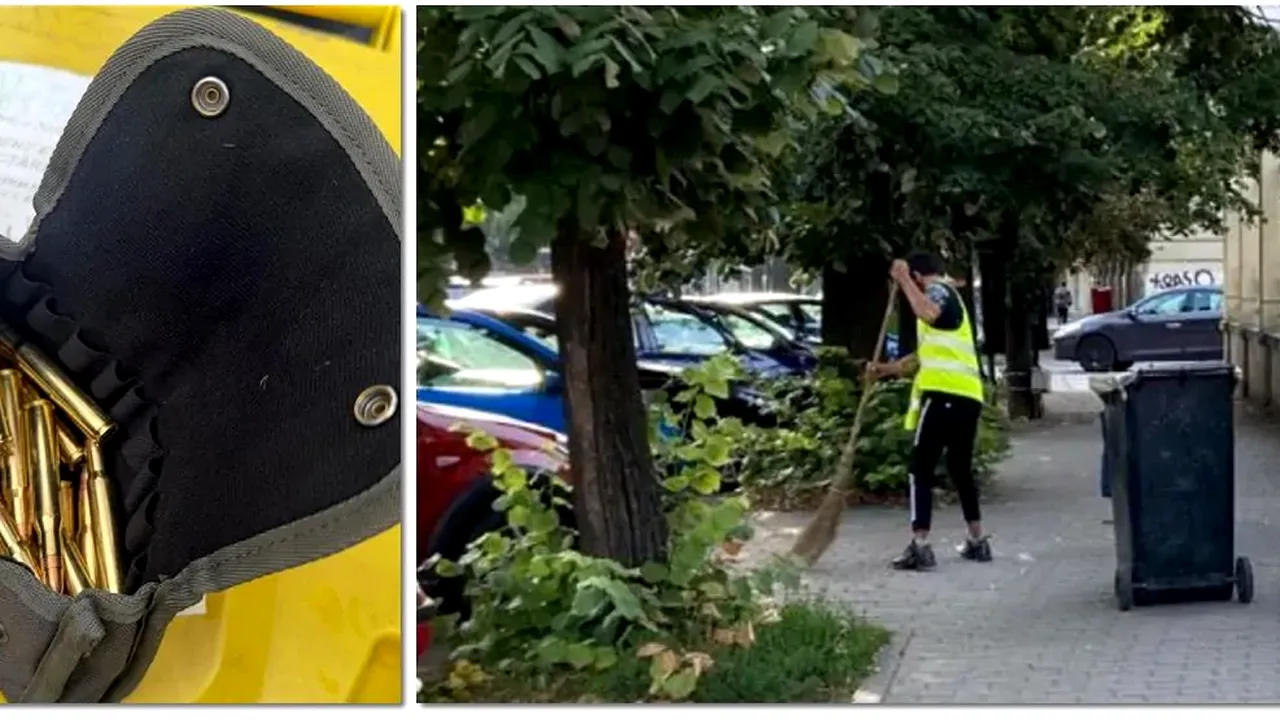 Alertă la Timișoara. Polițiștii au găsit zeci de gloanțe într-un tomberon din centru