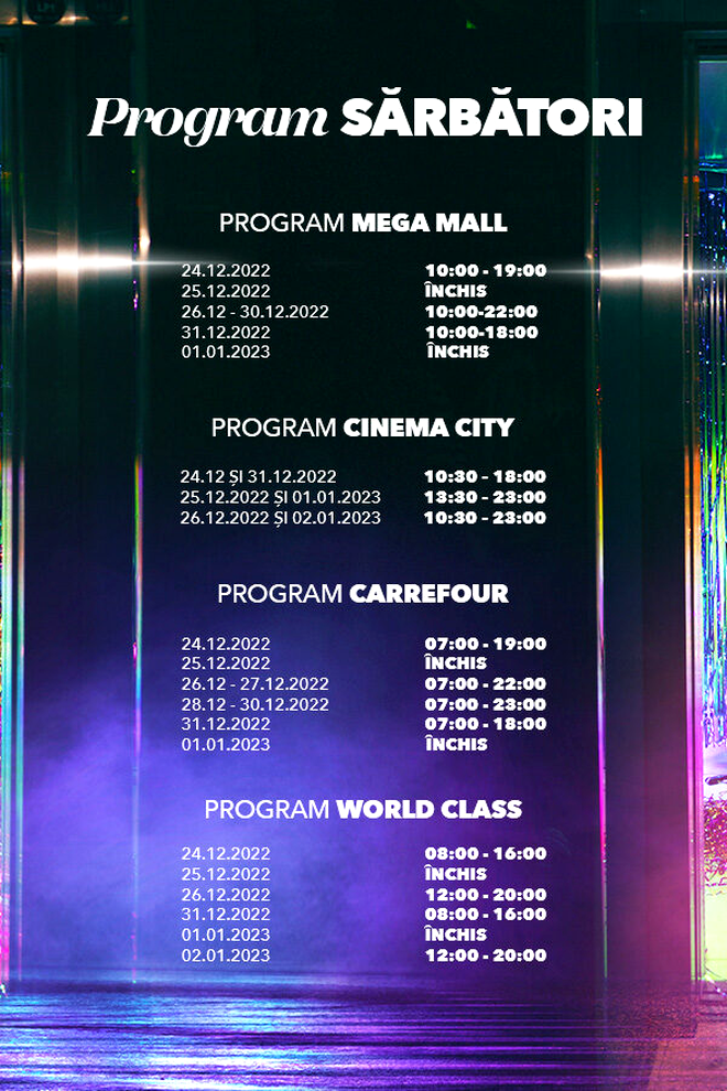 Program sărbători Mega Mall
