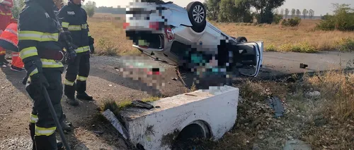 TRAGEDIE în Teleorman. Un șofer a pierdut controlul volanului într-o curbă: „Are coroană în mașină”