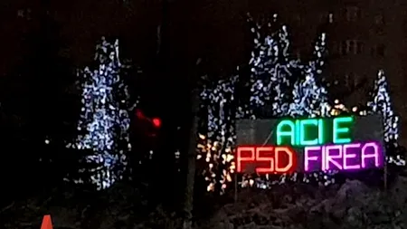 Aici e PSD Firea! DIDE a amplasat o PANCARTĂ pe mormanul de zăpadă din Piața Victoriei