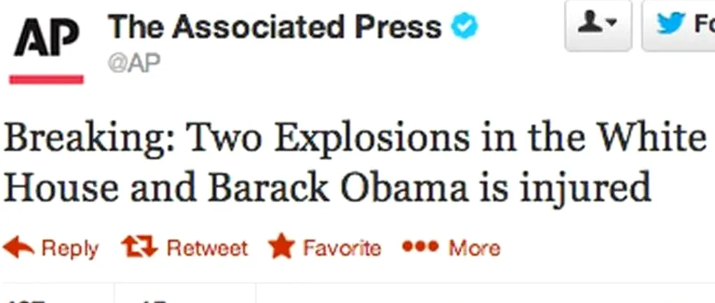 Bursa din SUA a pierdut 136 de miliarde de dolari din cauza mesajului fals privind o explozie la Casa Albă
