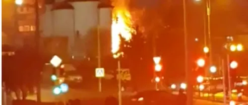 VIDEO| Incendiu puternic la biserica de la Doamna Ghica