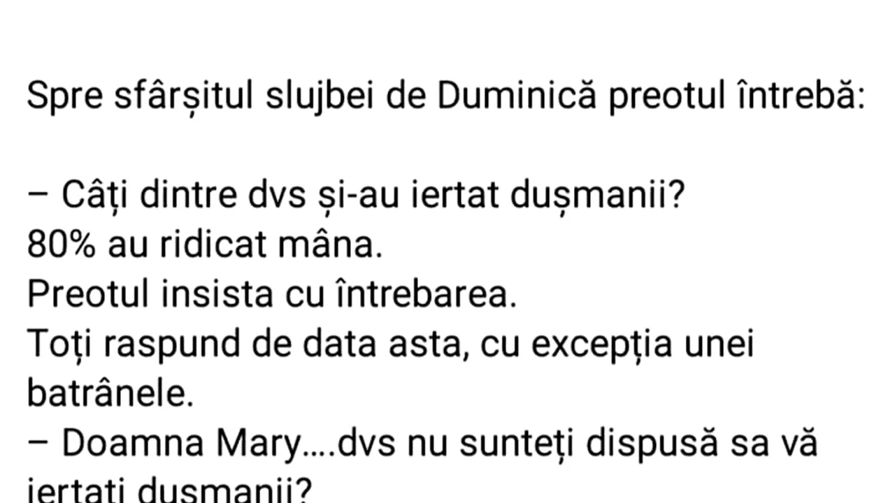BANCUL ZILEI | Doamna Mary și slujba de duminică