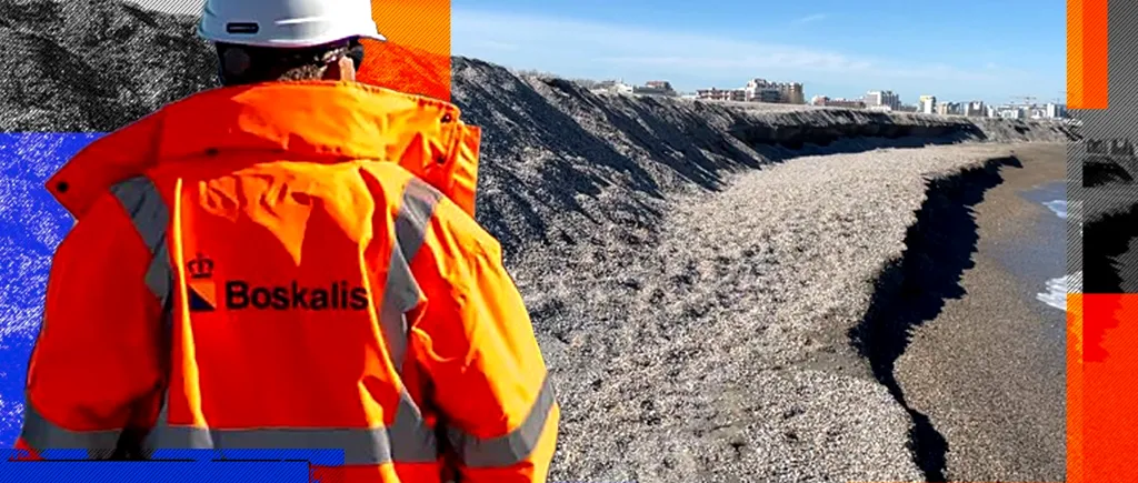 EXCLUSIV VIDEO | După prăbușirea plajei din Mamaia, compania olandeză Boskalis ”pasează” problema către partea română: ”Acest proiect este gestionat de beneficiar, Administrația Bazinală de Apă Dobrogea-Litoral”. Când vor fi nivelate “dunele” de 3 metri înălțime