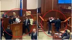 Imagini cu primarul din Chișinău în timp ce este dat afară din incinta Parlamentului Moldova: „Valea! Fugi chiar amu’ la primărie!”