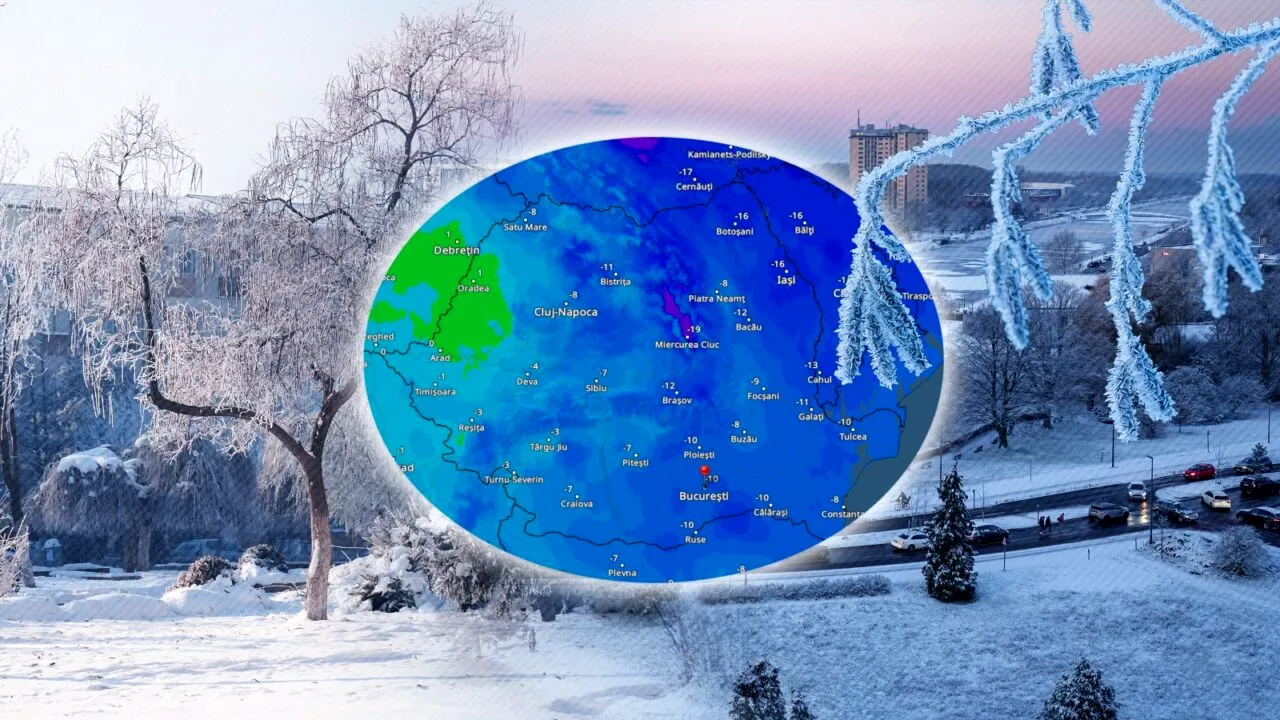 Ger năprasnic în România, cea mai friguroasă dimineață de până acum. Unde s-au înregistrat -22 grade Celsius