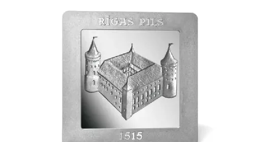 Banca Letoniei marchează 500 de ani ai castelului Riga cu o monedă aniversară pătrată, de 5 euro