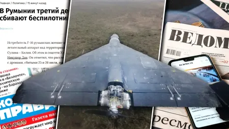 Cum prezintă presa de la Moscova incidentele cu drone din România. Nicio mențiune despre Rusia, totul este pus pe seama Ucrainei
