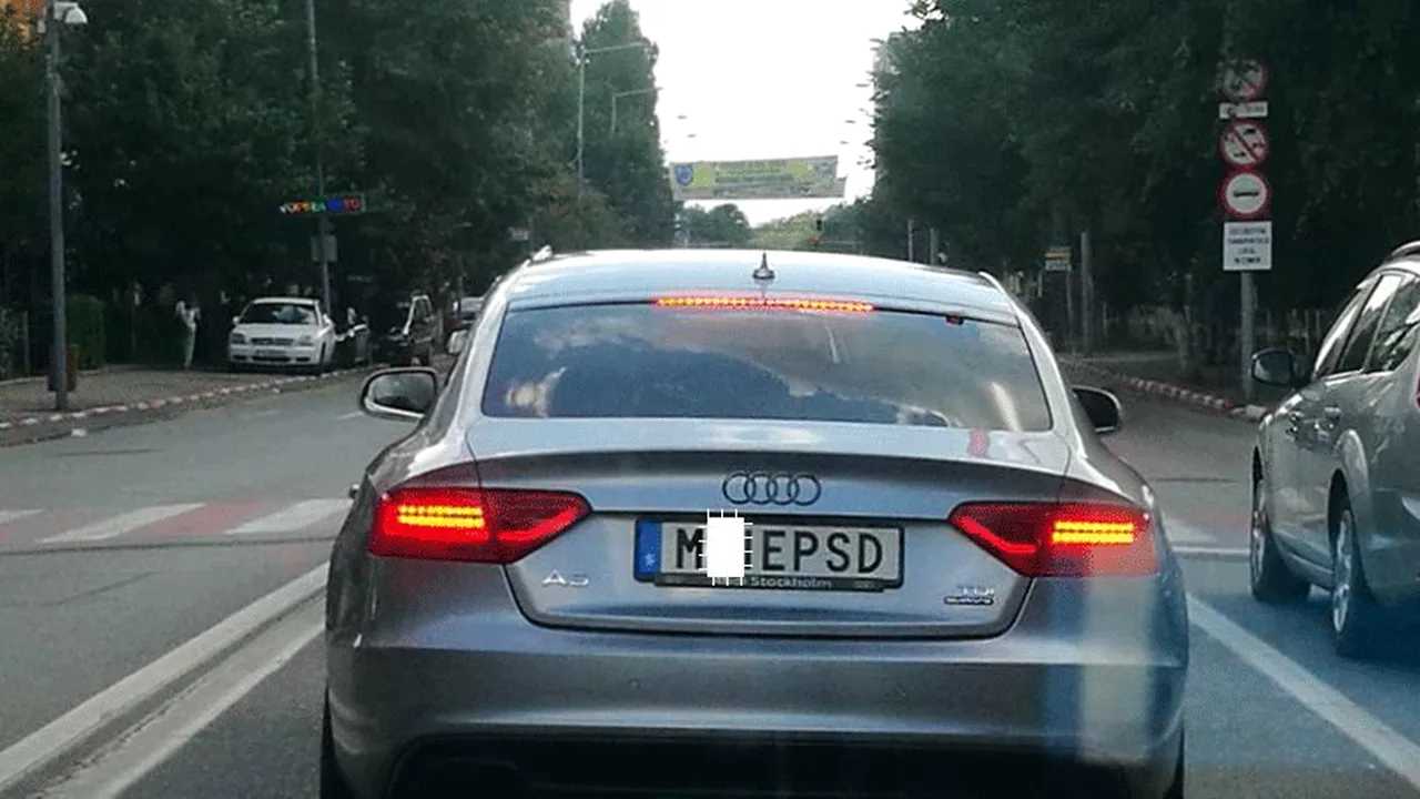 Numerele de înmatriculare M..E PSD nu au fost interzise de Poliția Română. Zvonurile că proprietarul mașinii are dosar penal sunt ȘTIRI FALSE