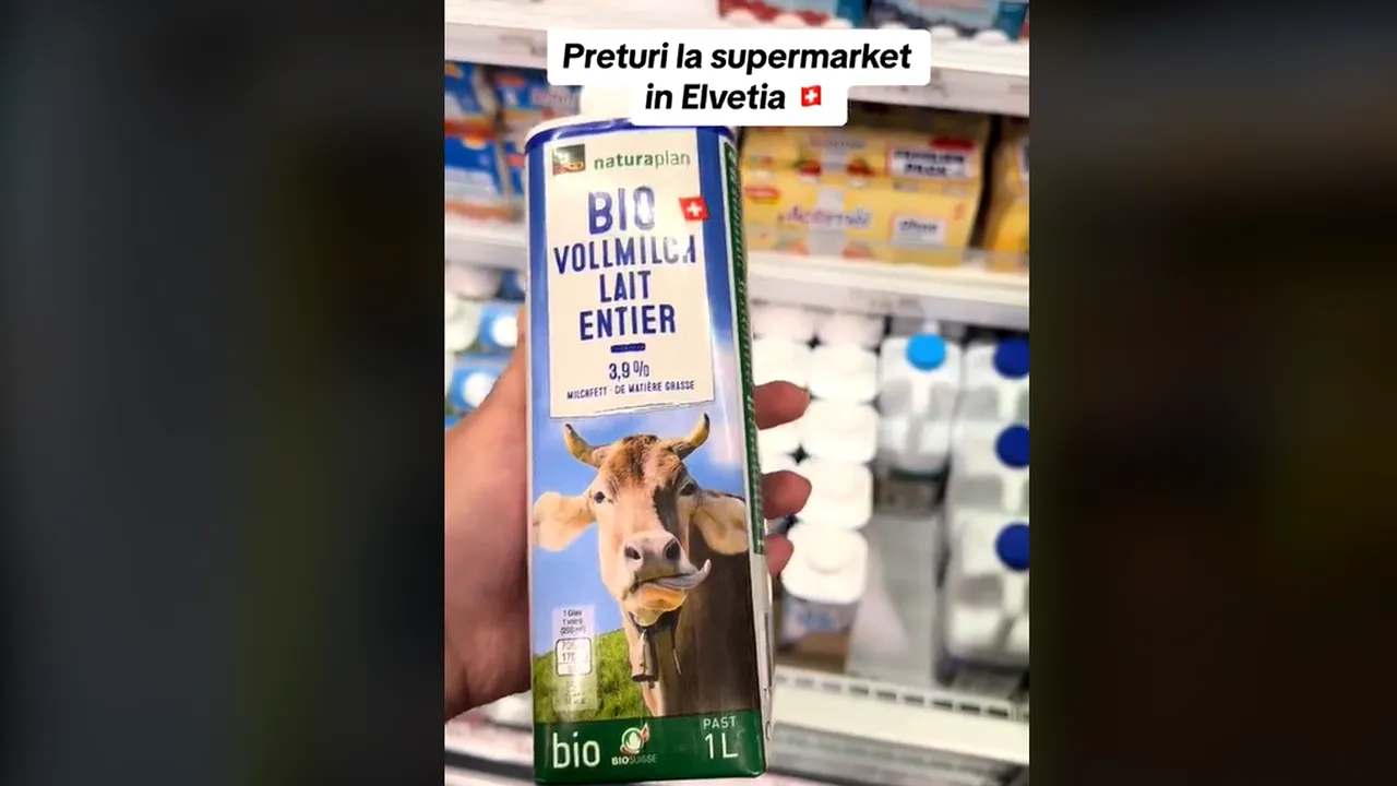 O româncă a filmat prețurile dintr-un supermarket din Elveția: „Sunt MAI MICI decât în România. Noi avem salariu 800 de euro, ei 8.000”