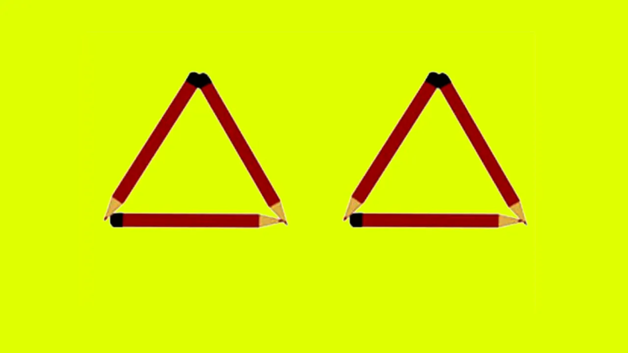 Test de inteligență | Mutați un singur băț de chibrit pentru a obține 4 triunghiuri. Atenție la detalii!