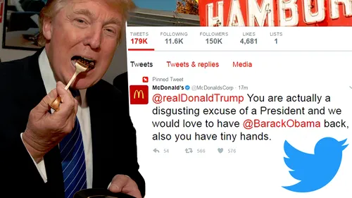 Anchetă la McDonald's, după transmiterea pe Twitter a unui mesaj ofensator la adresa lui Trump