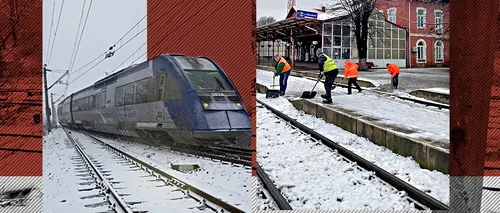 CFR Infrastructură: Circulația trenurilor se desfășoară în condiții normale de iarnă. Toate magistralele feroviare sunt operaționale