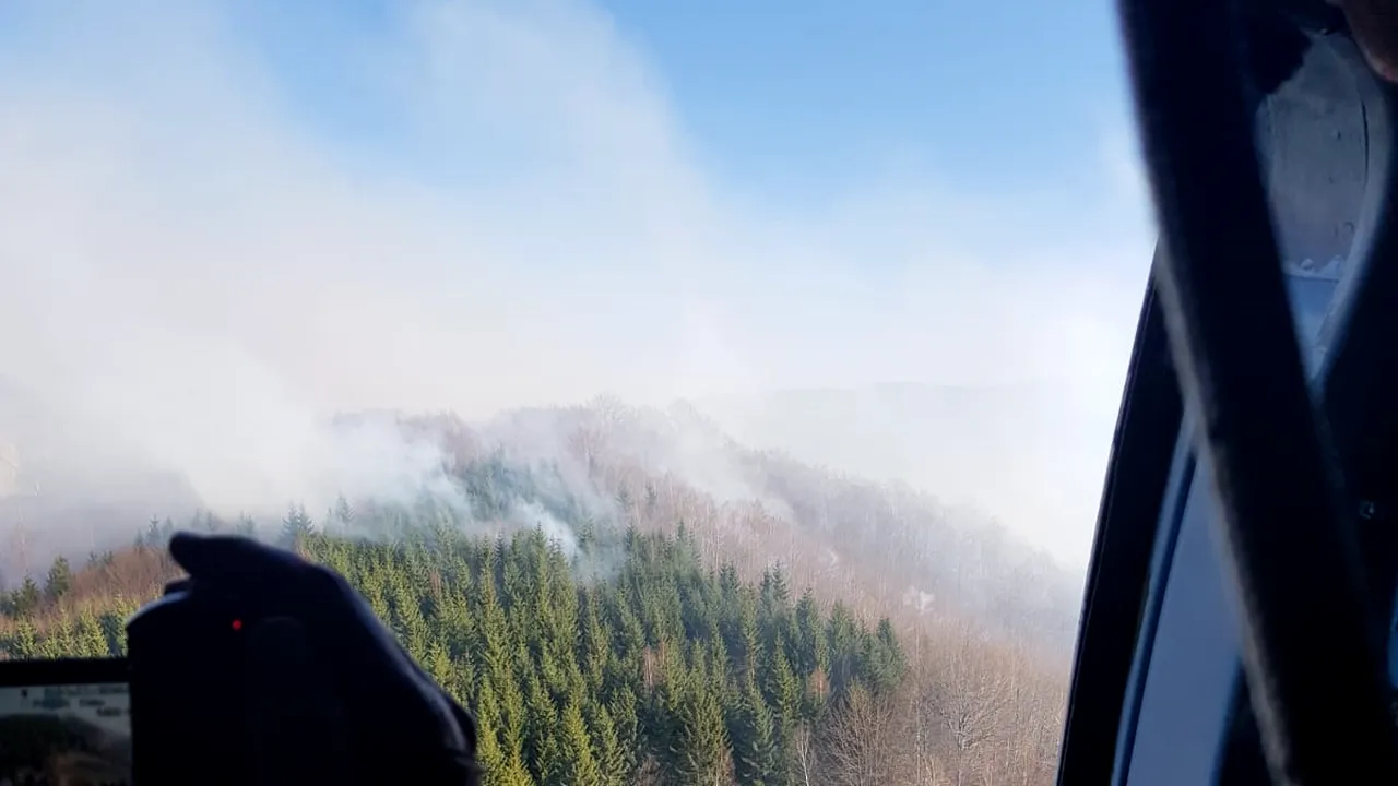 INCENDIU pe zeci de hectare în Parcul Natural Grădiștea Muncelului. Localnic: Ăștia care DAU FOC la pășuni. VINOVAȚII să plătească!