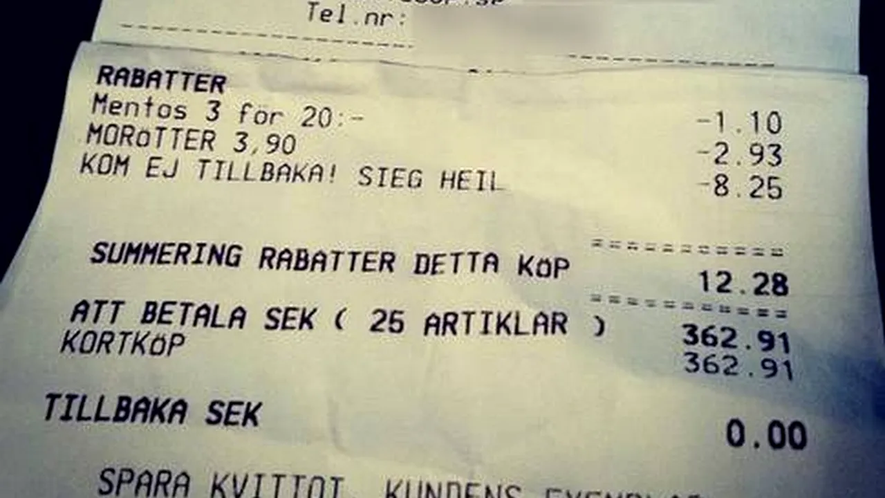 Surpriza neplăcută avută de o femeie când a primit bonul de casă de la un supermarket
