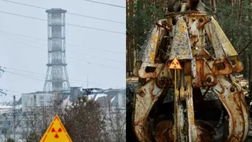 „Gheara radioactivă de la Cernobîl, descoperită într-o pădure dezolantă. Ghidul turistic a luat foc: „Să n-o atingi! Să n-o atingi! / Cât de periculos e utilajul abandonat la voia întâmplării