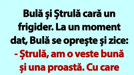 BANC | Bulă și Ștrulă cară un frigider