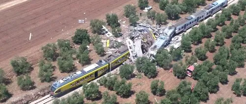 Grav accident feroviar în Italia. 27 de morți după ce două trenuri s-au ciocnit. GALERIE FOTO/VIDEO