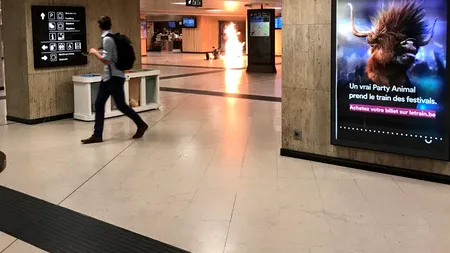 Alertă teroristă la Bruxelles: Atacator cu centură explozivă, împușcat mortal de militari