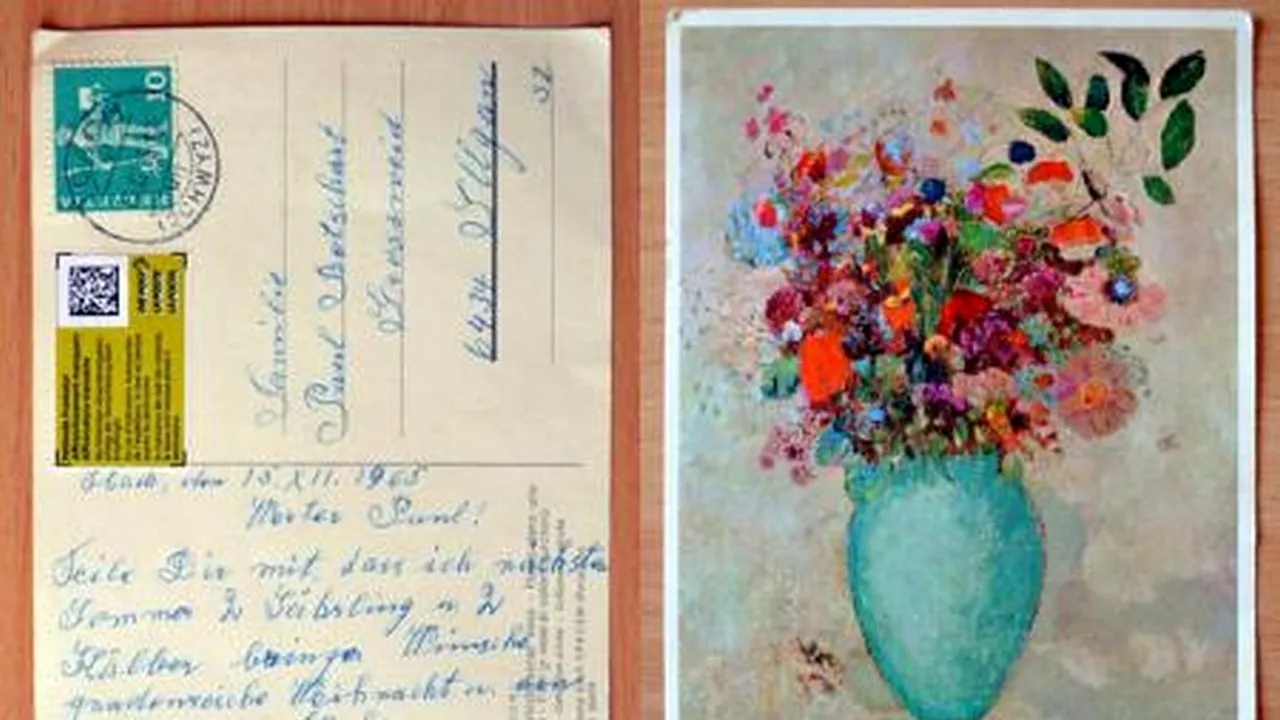 O felicitare de Crăciun din Elveția a ajuns la destinație, la 13 km distanță, după 50 de ani