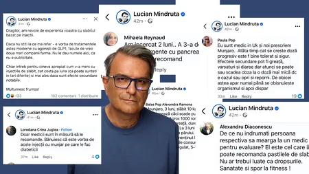 Culmea iresponsabilității! Jurnalistul Lucian Mîndruță cere sfaturi de slăbit pe Facebook. Comentariile sunt pline de tratamente și medicamente interzise în România. Soția lui Mîndruță e medic