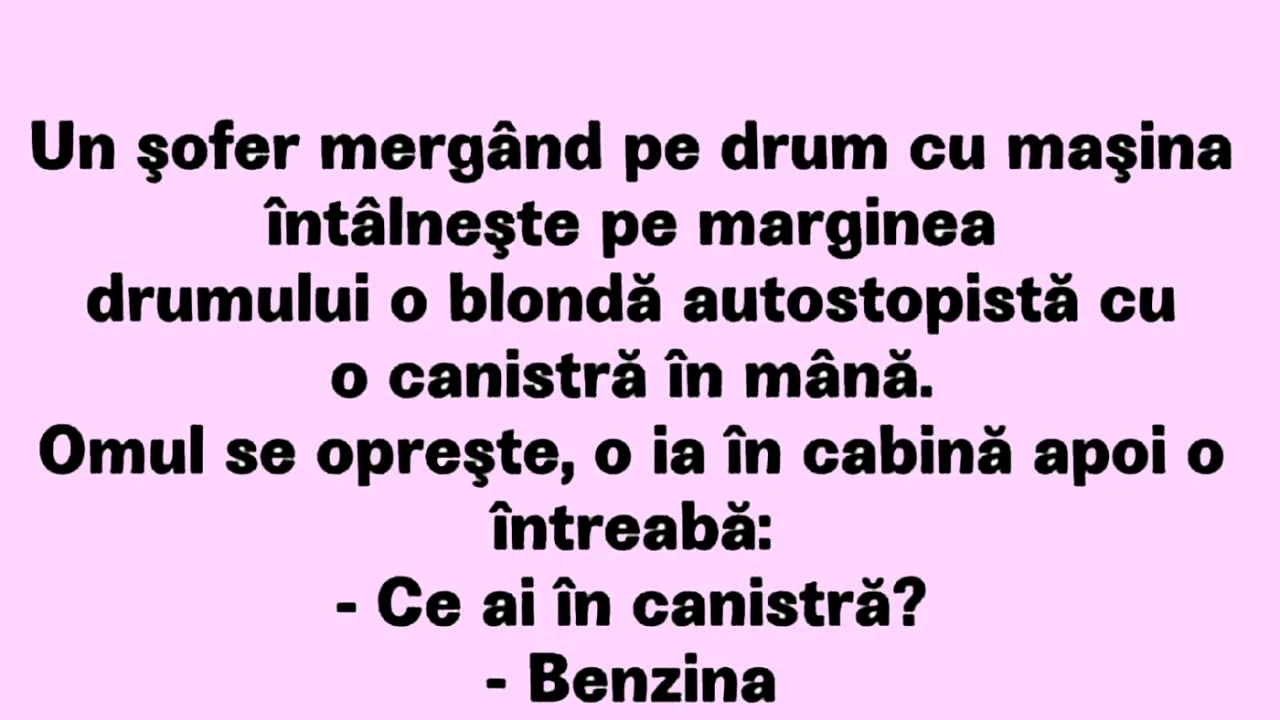 BANCUL ZILEI | Șoferul curios și blonda autostopistă