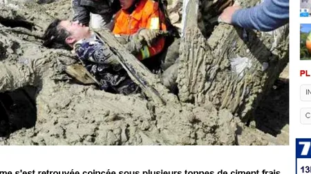 A scăpat cu doar câteva vânătăi, după ce a fost prinsă 40 de minute într-o mașină contorsionată, sub tone de ciment