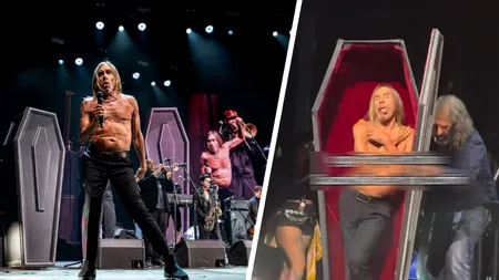 Iggy Pop a făcut spectacol la Coachella, 78 de ani. Legenda punk a ieșit de pe scenă într-un sicriu