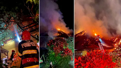 VIDEO | Un pompier din Sibiu a incendiat casa fostei iubite. Locuința a fost distrusă în totalitate de flăcări