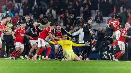 Real Madrid, umilită la Lisabona: portarul echipei Benfica a marcat golul calificării în play-off-ul Ligii Campionilor în minutul 97