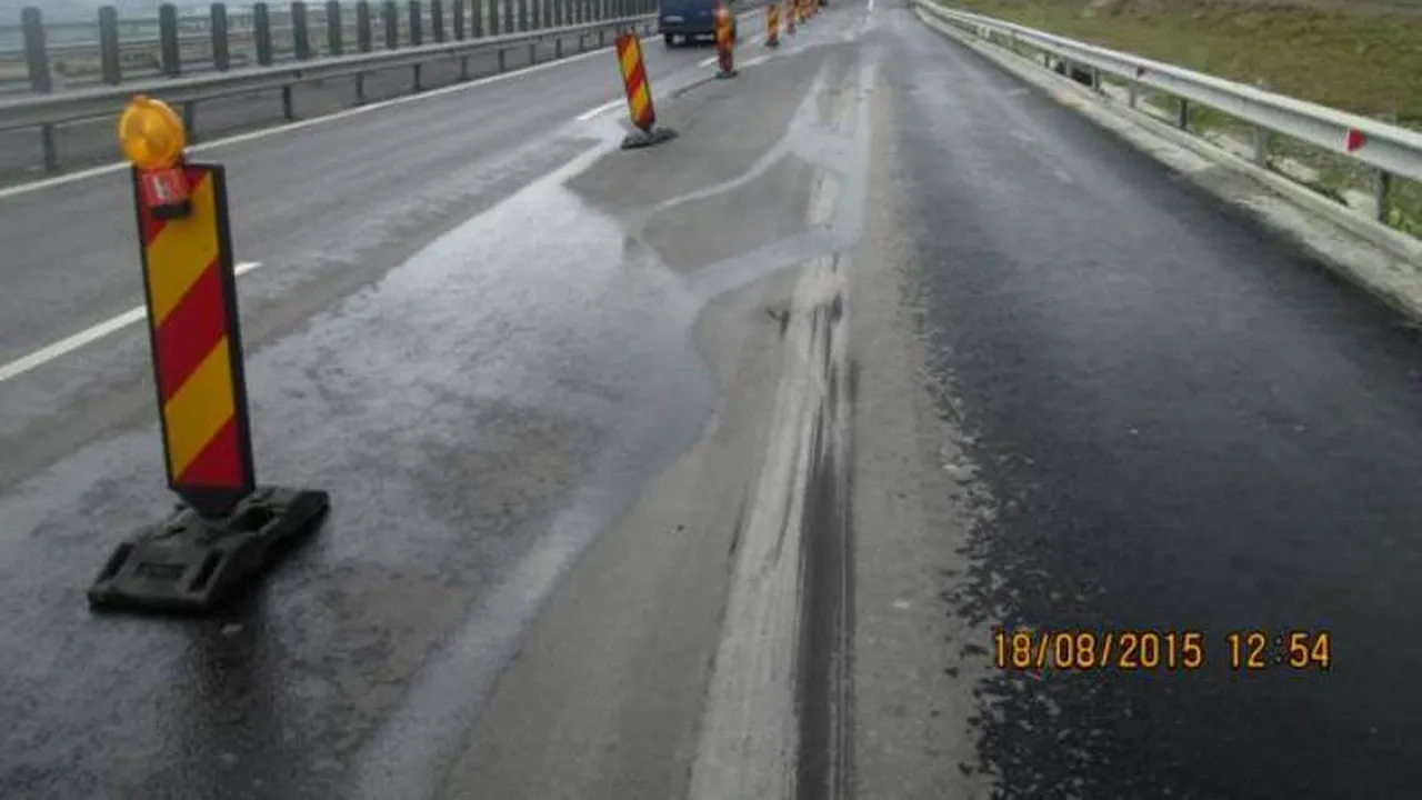 Șoferii, obligați să circule pe o singură bandă pe lotul 3 din Orăștie-Sibiu. CNADNR: 