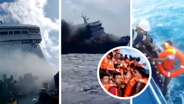 Cinci morți și 41 de dispăruți, după ce un feribot din Indonezia a luat foc pe mare