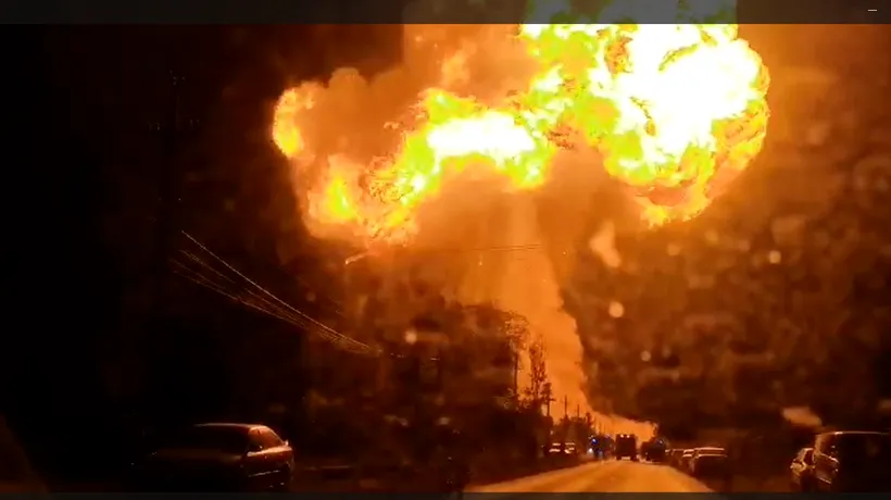 VIDEO| Momentul deflagrației de la Crevedia, surprins de o cameră de supraveghere din Buftea. Patru dosare deschise după exploziile de la stația GPL