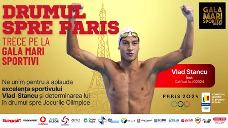 VIDEO | Vlad Stancu a fost premiat la Gala Mari Sportivi ProSport: „Totul a pornit cu un vis, visul de a mă califica la Jocurile Olimpice!”