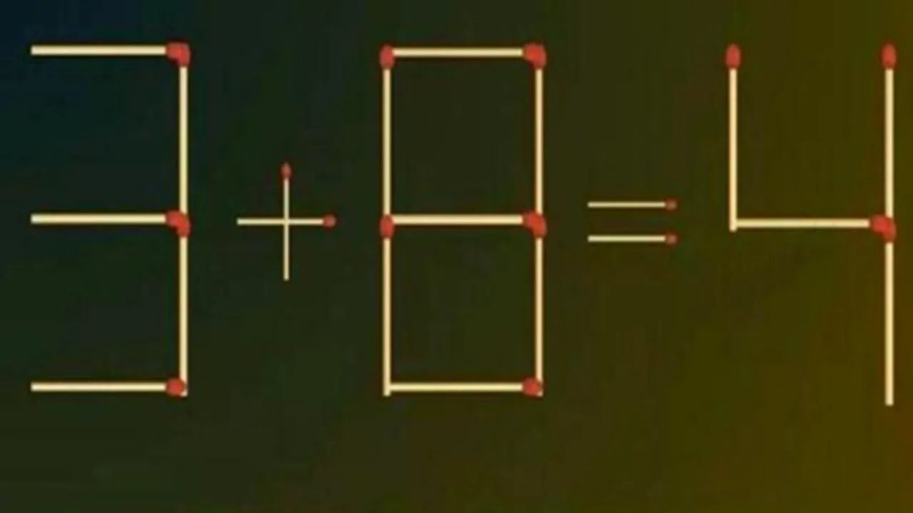 Test de inteligență | Mută un singur băț de chibrit pentru a rezolva ecuația