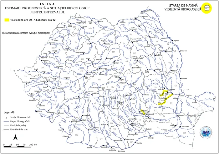 Avertizare INHGA: cod galben de inundații în 5 județe. Atenționare valabilă pentru următoarele 24 de ore