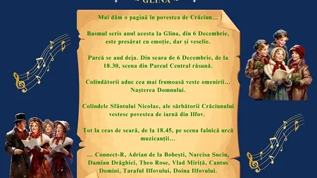 (P) Pe 6 DECEMBRIE, copiii din ILFOV se întâlnesc  cu Moș Nicolae, în Parcul Central din GLINA