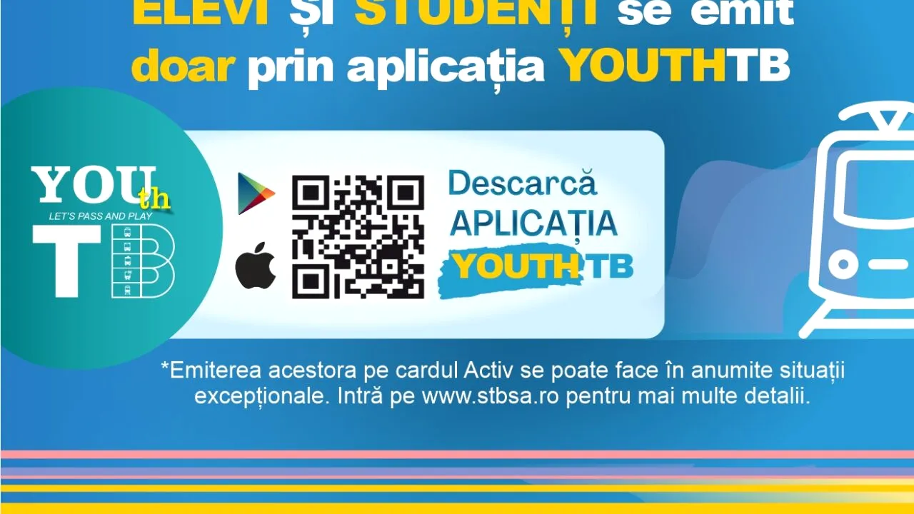 STB: Abonamentele pentru elevi și studenți se emit doar prin aplicația YouthTB