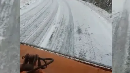 VIDEO | A nins pe Transfăgărășan. Drumarii au intervenit pentru a deszăpezi carosabilul