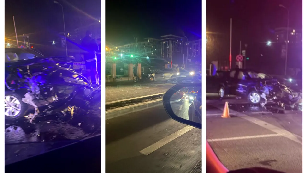 FOTO | Accident rutier pe Șoseaua Pipera. Două mașini s-au ciocnit, lângă sediul DRPCIV
