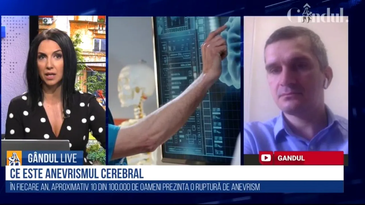 GÂNDUL LIVE. Dr. Ionuț Gobej, medic primar neurochirurg: „Cel mai frecvent simptom de rupere a unui anevrism este durerea de cap, pe care nu am mai trăit-o niciodată”
