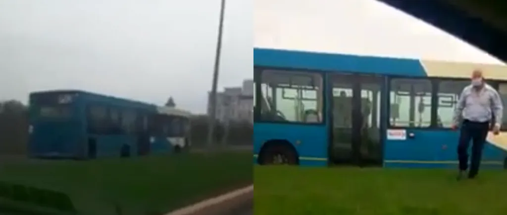 CIUDAT. Un șofer de autobuz din Galați a fost prins condus pe contrasens. Explicația dată polițiștilor, năucitoare! - VIDEO