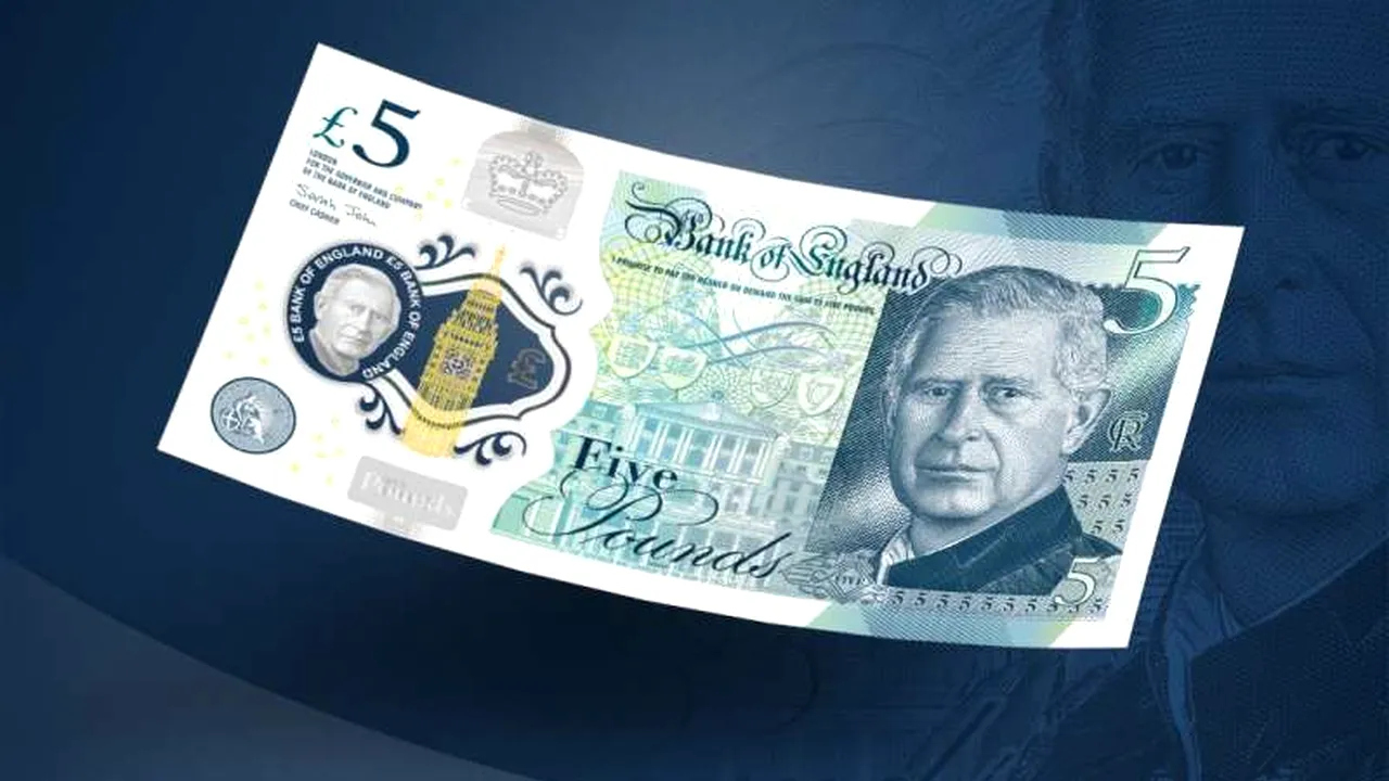 Regele Charles III, în premieră pe lira sterlină. Bancnotele cu efigia noului monarh intră pe piață în iunie
