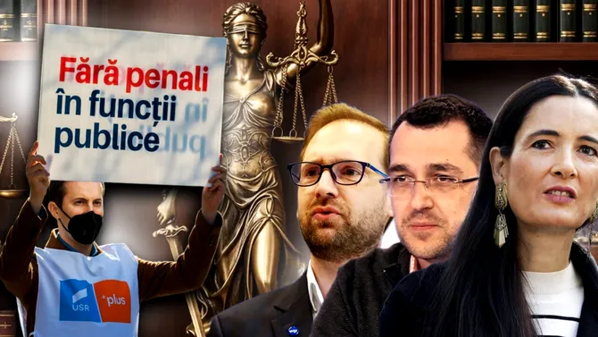 De la „Fără penali în funcții publice” au ajuns la „nicio funcție publică fără penali.” Cum s-a transformat USR din partidul celor care apără Justiția și se luptă cu corupția în partidul celor care se luptă cu Justiția