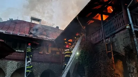 Incendiu puternic la Mănăstirea Bisericani din județul Neamț. O persoană a fost găsită fără viață