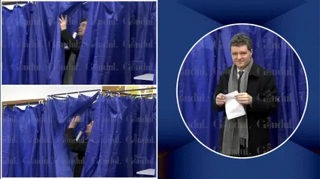 Nicuşor Dan s-a rătăcit în cabina de vot. Perdeluţa i-a dat cele mai mari bătăi de cap. Nu mai ştia pe unde să iasă