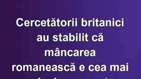 BANCUL ZILEI | Cercetătorii britanici și mâncarea românească